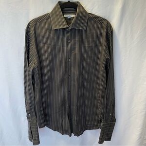Banana Republic Striped Long Sleeve Dress Shirt Large Office Business‎ Workwear